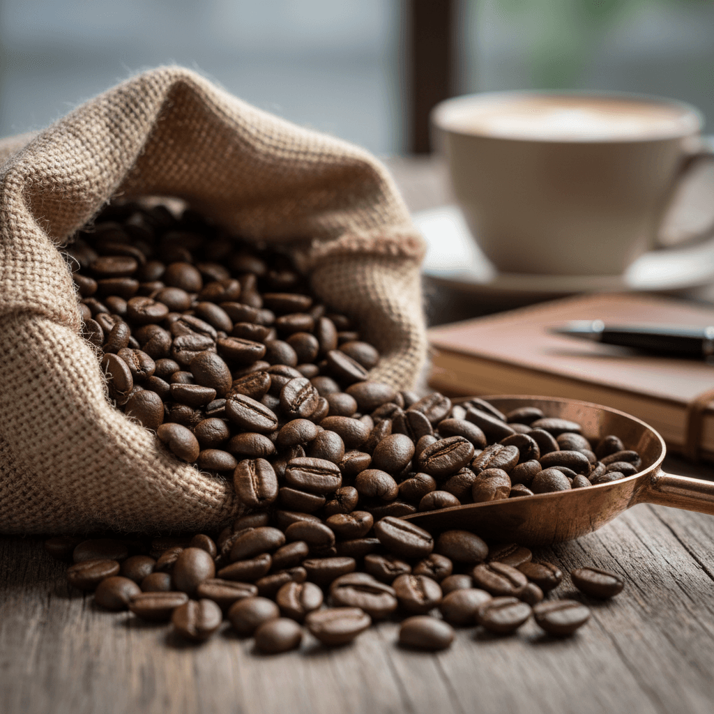 Premium Arabica Kaffeebohnen in Jutesack